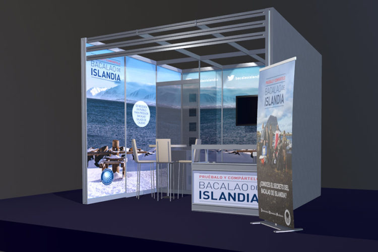 portfolio eventos producción de eventos bacalao islandia stand modular 3d