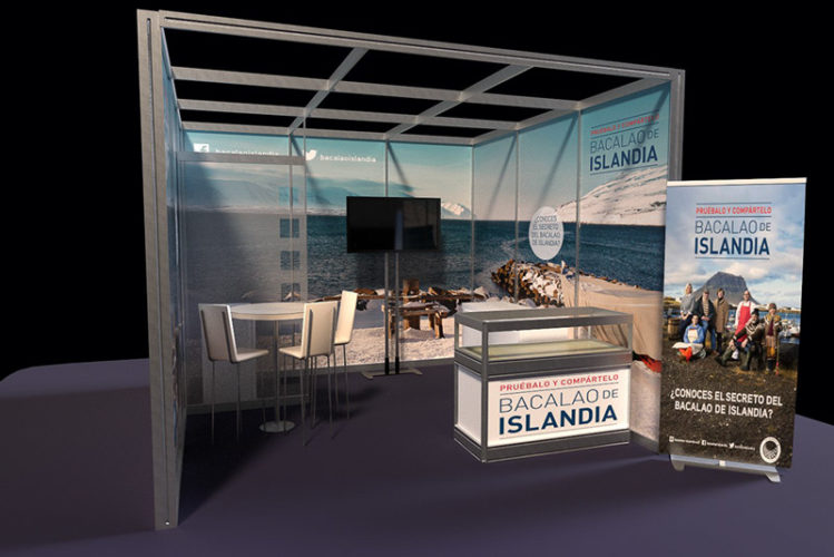 portfolio eventos producción de eventos bacalao islandia stand modular 3d diseño