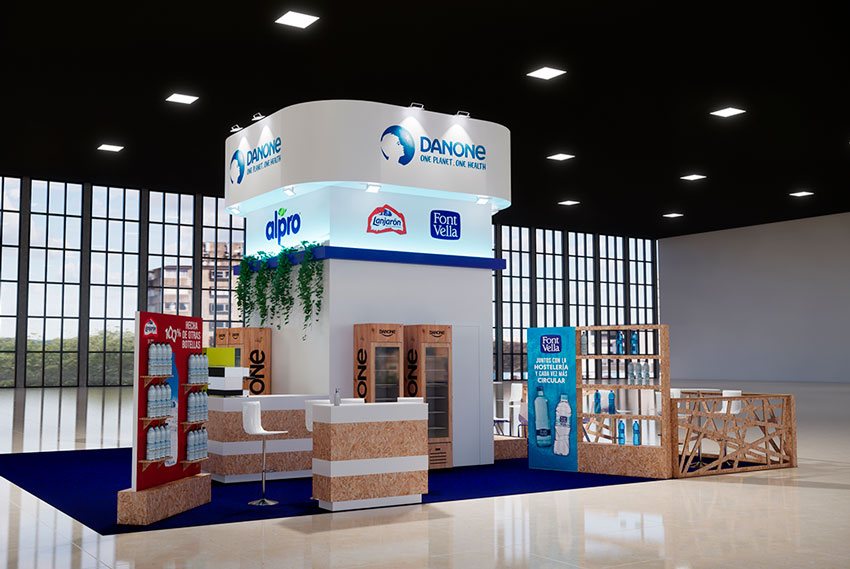 portfolio eventos stand danone hip 2021 3d agua - Plv medicina